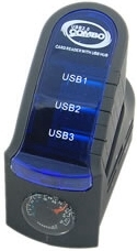 USB Hub with Card Reader and thermometer
