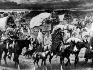 Μονοπάτι των δακρύων, περίπου εκατό χιλιάδες Ινδιάνοι εκτοπίστηκαν από τα παραδοσιακά τους εδάφη στις δυτικές εσχατιές.