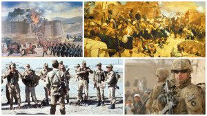 Λίγες χώρες έχουν βιώσει τόσες πολλές ξένες εισβολές στην επικράτειά τους διαμέσου των ιστορικών χρόνων, όσο το Αφγανιστάν. Α' Αγγλοαφγανικός Πόλεμος (1838-1842), Β' Αγγλοαφγανικός Πόλεμος (1878-1880), Γ' Αγγλοαφγανικός Πόλεμος (1919), Σοβιετική Εισβολή στο Αφγανιστάν (1980-1989), Πόλεμος στο Αφγανιστάν (2001-2014).