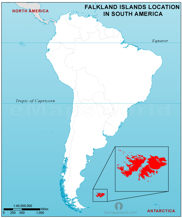 Η θέση των νησιών Φώκλαντ. Τα νησιά Φώκλαντ (Μαλβίνες), Νότια Γεωργία και Νότια Σάντουιτς ανήκουν στη Μεγάλη Βρετανία. Η Αργεντινή, θεωρώντας τα εθνικό της έδαφος, το 1982 επιχείρησε να τα καταλάβει στρατιωτικά, αλλά ο βρετανικός στόλος ματαίωσε τα σχέδια της. 