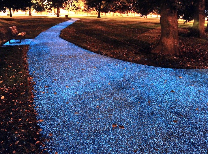 creative cycle path,Vincent VanGogh, starry night, cycling, hiking, paths, glow in the dark