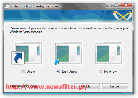 Αλλαγή μεγέθους ή αφαίρεση στο βελάκι των shortcuts στα Vista και 7