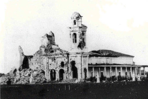 Τα ερείπια της εκκλησίας του οχυρού Ουμαϊτά μετά την κατάληψή του.